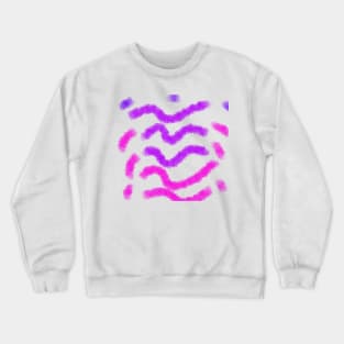 Pink purple stripes watercolor art Crewneck Sweatshirt